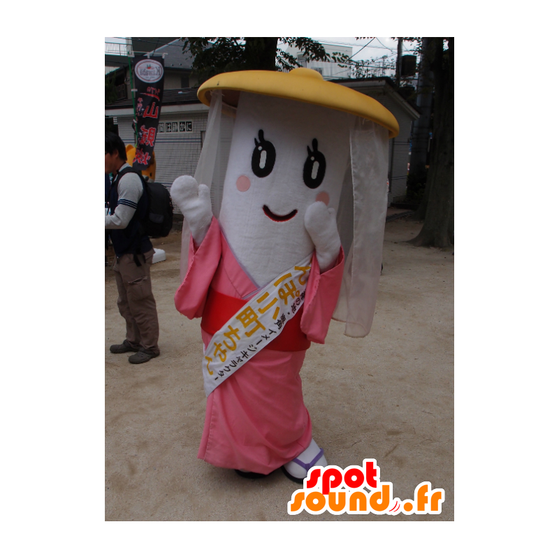 Komachi chan μασκότ, ροζ πριγκίπισσα με ένα πέπλο - MASFR26742 - Yuru-Χαρά ιαπωνική Μασκότ