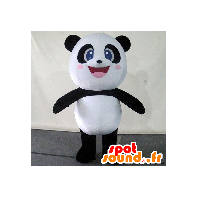 Mascot panda blanco y negro, con los ojos bastante azules - MASFR26744 - Yuru-Chara mascotas japonesas