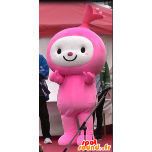 Satsuki chan mascot, pink and white man, giant flower - MASFR26747 - Yuru-Chara Japanese mascots