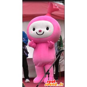 Satsuki chan mascotte, roze en wit man, reuzebloem - MASFR26747 - Yuru-Chara Japanse Mascottes