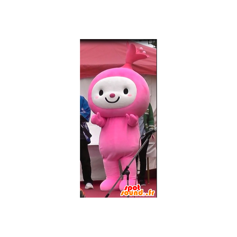 Satsuki chan mascot, pink and white man, giant flower - MASFR26747 - Yuru-Chara Japanese mascots