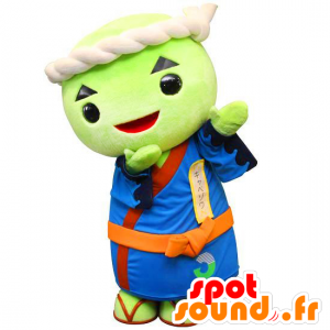 Mascot Kyabezou, grønn mann med en blå kimono - MASFR26750 - Yuru-Chara japanske Mascots