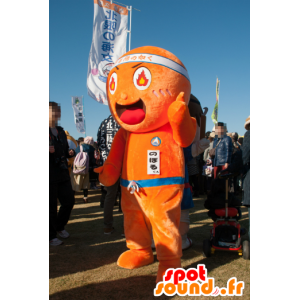 Mascot Noboru oransje mann med flammer i øyet - MASFR26751 - Yuru-Chara japanske Mascots