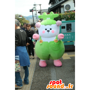 Mascot, and Coo Bunch, big teddy bear white and green - MASFR26754 - Yuru-Chara Japanese mascots