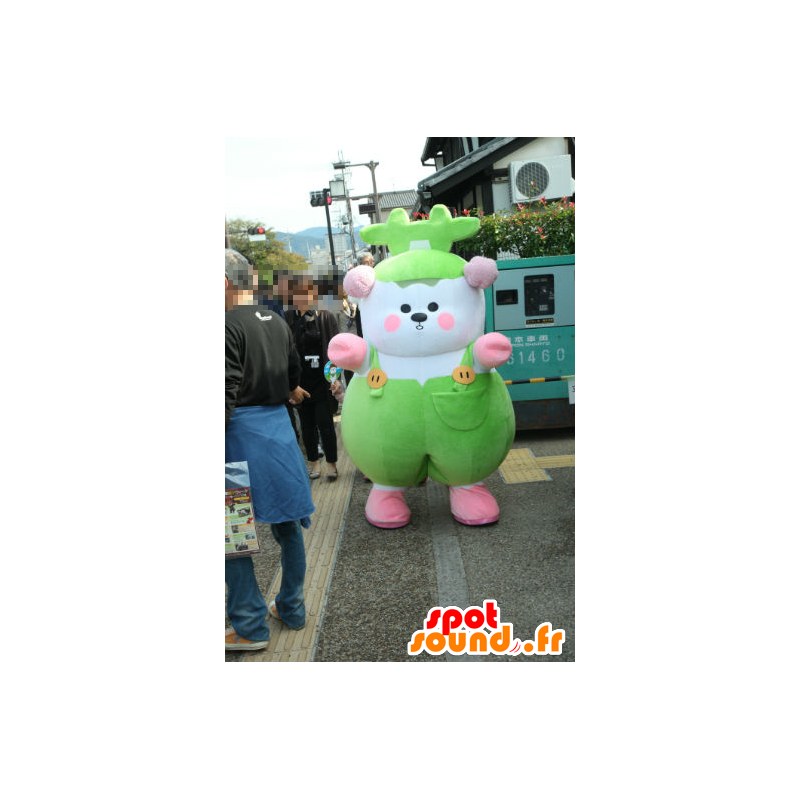 Mascot, and Coo Bunch, big teddy bear white and green - MASFR26754 - Yuru-Chara Japanese mascots