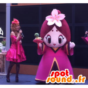 Μασκότ Ryo Yoshida κορίτσι με ροζ φόρεμα - MASFR26758 - Yuru-Χαρά ιαπωνική Μασκότ