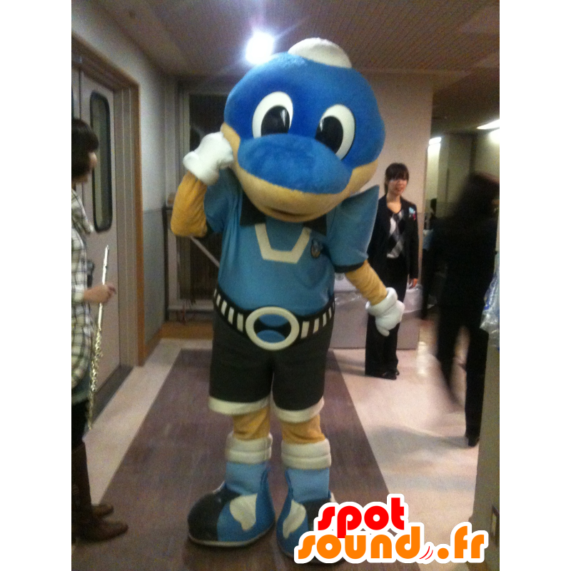 Mascot Freon-kun, blå og beige drage - Spotsound maskot kostume
