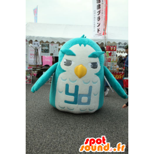 Fuku-chan maskotti, iso sininen ja valkoinen pöllö - MASFR26763 - Mascottes Yuru-Chara Japonaises