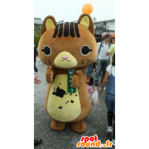 Pikarya mascotte, gatto marrone e gatto giallo - MASFR26764 - Yuru-Chara mascotte giapponese