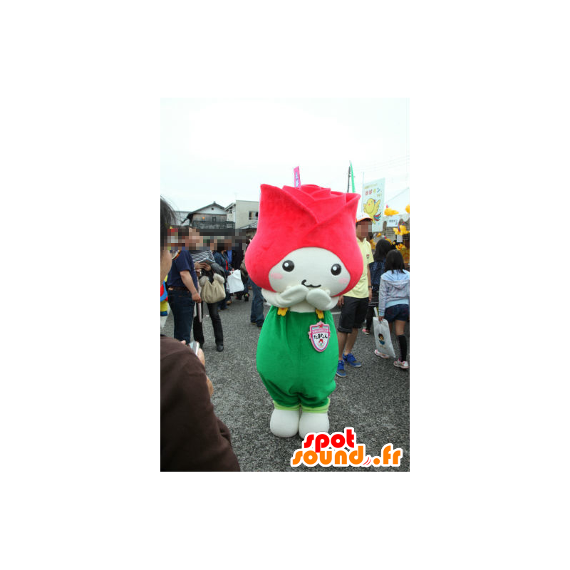 Mascot Tamatan, gigantiske rosa, rødt, grønt og hvitt - MASFR26765 - Yuru-Chara japanske Mascots