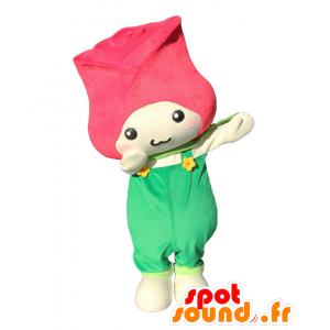 Mascotte Tamatan, gigante rosa, rosso, verde e bianco - MASFR26765 - Yuru-Chara mascotte giapponese