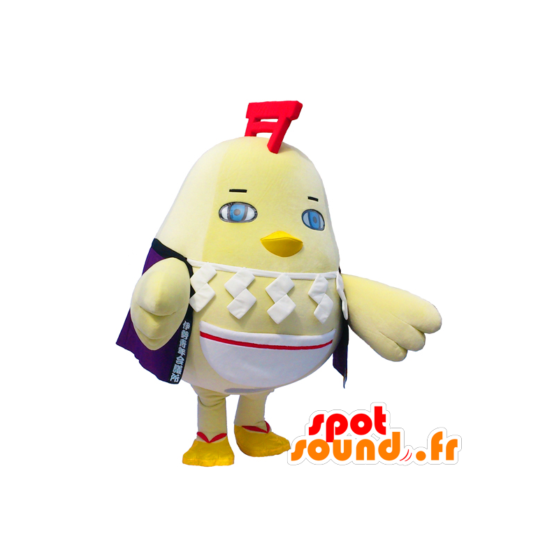Mascot Ise Toryi, keltainen kukko, jättiläinen, pullea - MASFR26767 - Mascottes Yuru-Chara Japonaises