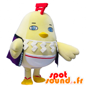 Mascotte d'Ise Toryi, de coq jaune, géant et dodu - MASFR26767 - Mascottes Yuru-Chara Japonaises