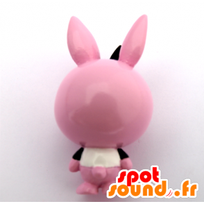 Mascot Keychain, grote roze konijntje, zwart en wit - MASFR26769 - Yuru-Chara Japanse Mascottes