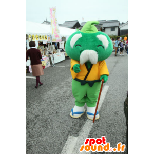 Mascotte Himeji, frutta verde, baffuto uomo vecchio - MASFR26775 - Yuru-Chara mascotte giapponese