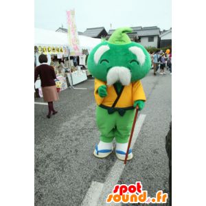 Mascot Himeji, groen fruit, oude man met een snor - MASFR26775 - Yuru-Chara Japanse Mascottes