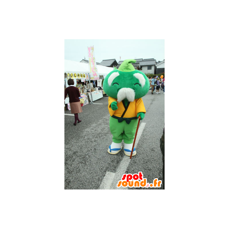 Mascotte de Himeji, fruit vert, vieil homme moustachu - MASFR26775 - Mascottes Yuru-Chara Japonaises