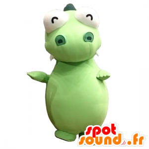 Mascot Tsukki, suuri vihreä ja valkoinen dinosaurus - MASFR26777 - Mascottes Yuru-Chara Japonaises