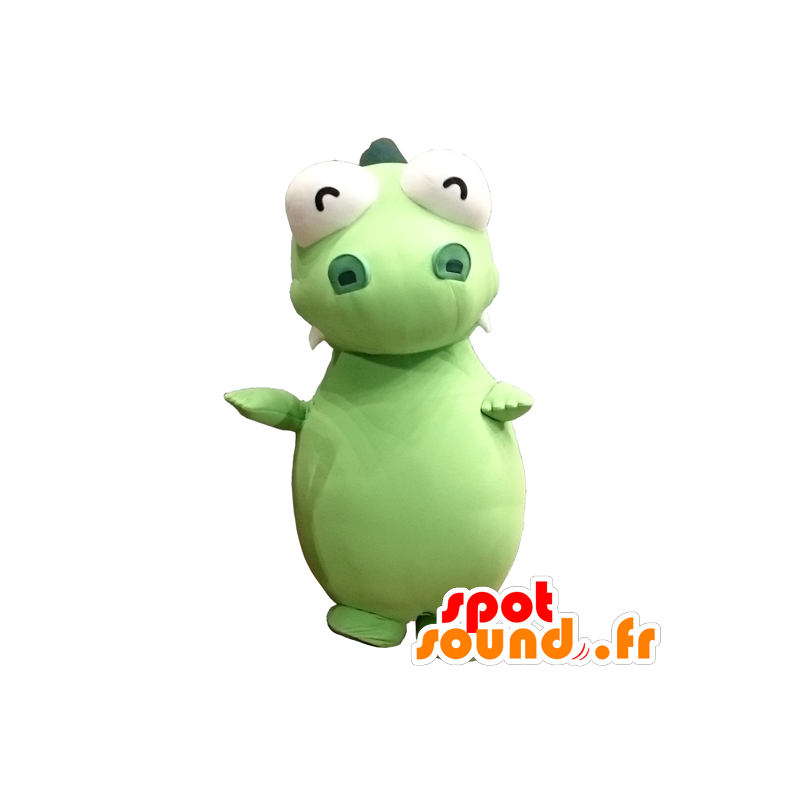 Mascotte de Tsukki, grand dinosaure vert et blanc - MASFR26777 - Mascottes Yuru-Chara Japonaises