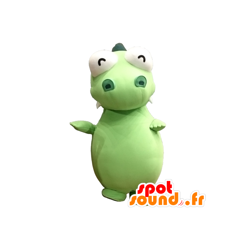 Tsukki mascota, gran dinosaurio verde y blanco - MASFR26777 - Yuru-Chara mascotas japonesas