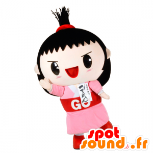 Mascotte de Go-chan, fille brune à l'air farouche - MASFR26779 - Mascottes Yuru-Chara Japonaises