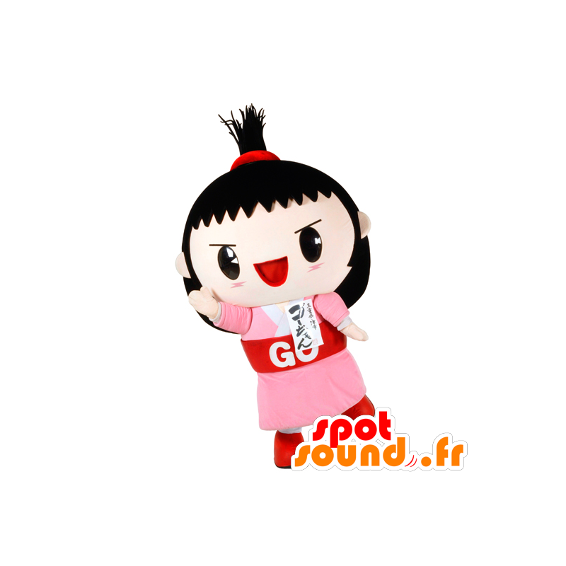 Go-chan maskot, brunhårig tjej med hård luft - Spotsound maskot