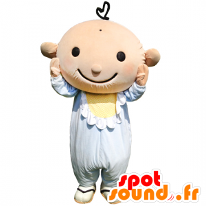 Mascot Geduld, roze baby, gekleed in het blauw - MASFR26780 - Yuru-Chara Japanse Mascottes