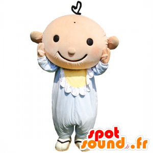 Mascot Patience, vaaleanpunainen vauvan, pukeutunut sininen - MASFR26780 - Mascottes Yuru-Chara Japonaises