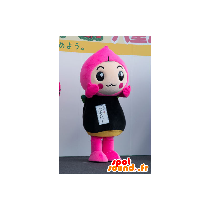 Hotapi Maskottchen, rosa und schwarz blume, niedlich und bunte - MASFR26782 - Yuru-Chara japanischen Maskottchen