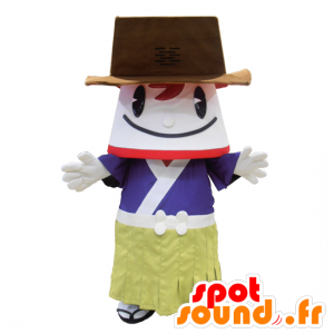 Tsushimaru mascot, Asian man with a big hat - MASFR26784 - Yuru-Chara Japanese mascots