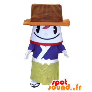 Tsushimaru mascot, Asian man with a big hat - MASFR26784 - Yuru-Chara Japanese mascots