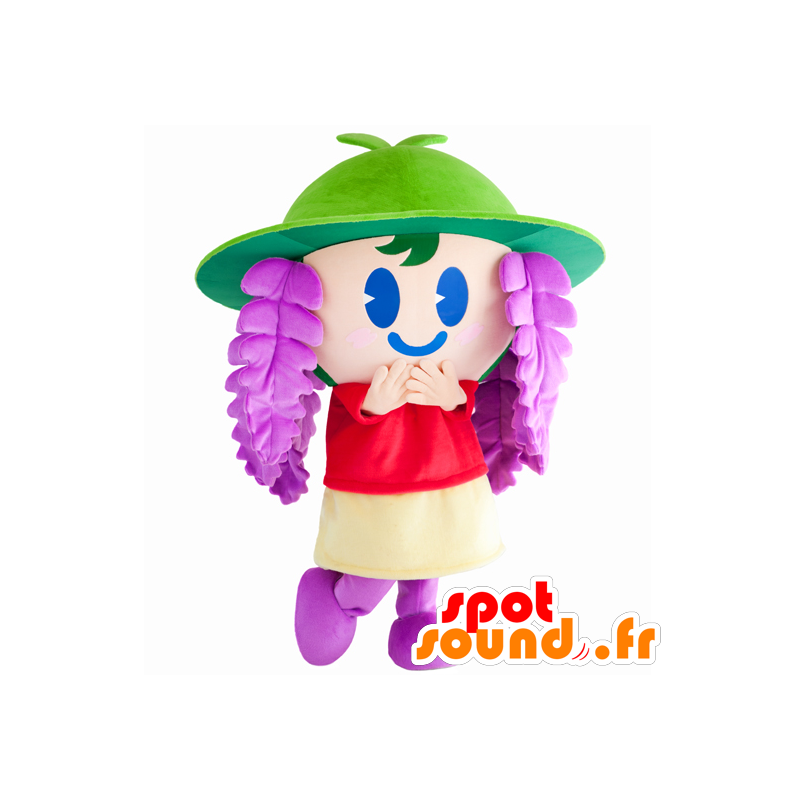 Fujika mascot, colorful girl with wisteria flowers - MASFR26785 - Yuru-Chara Japanese mascots