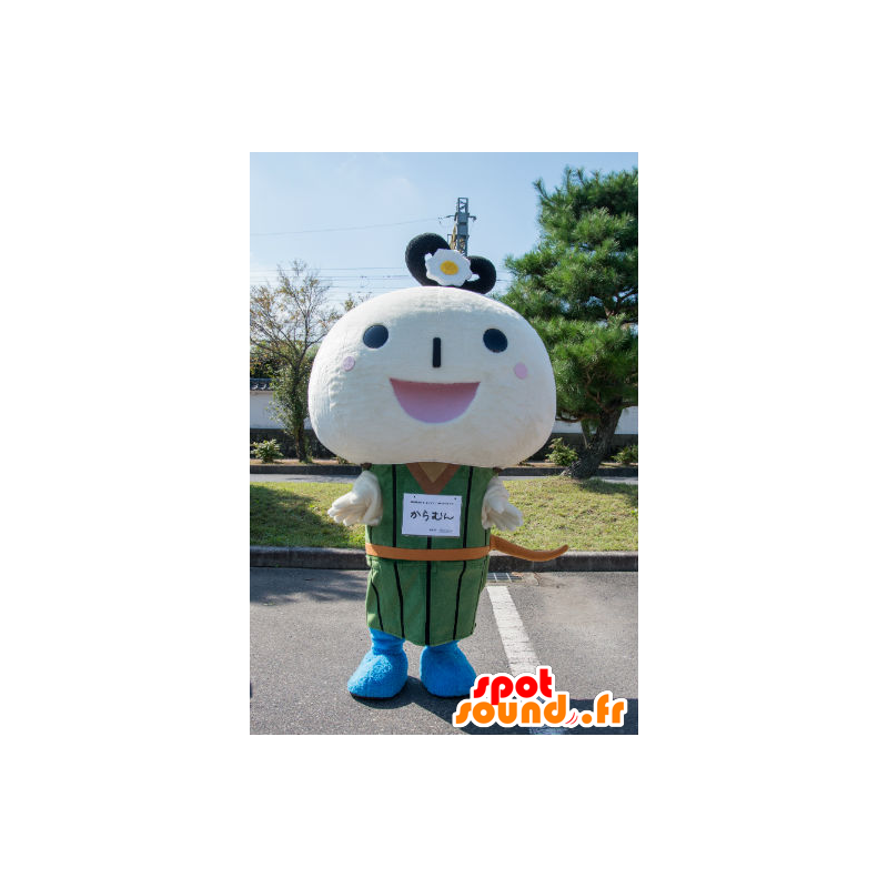 Mascotte de Column do, bonhomme blanc avec une grosse tête - MASFR26786 - Mascottes Yuru-Chara Japonaises