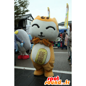 Nyan mascotte, arancione e bianco gatto - MASFR26788 - Yuru-Chara mascotte giapponese
