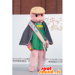 フライングピッグちゃんのマスコット、ピンクのフライングピッグ-MASFR26790-日本のゆるキャラのマスコット