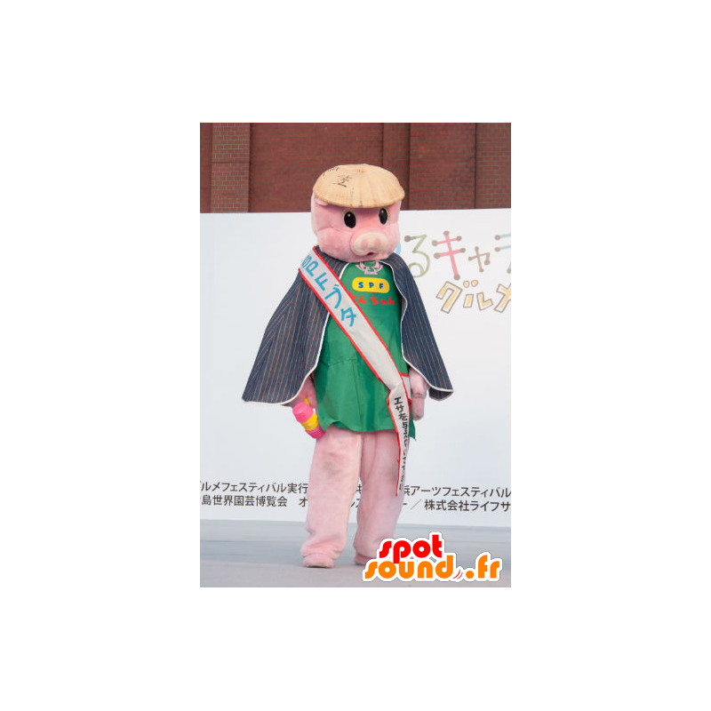 フライングピッグちゃんのマスコット、ピンクのフライングピッグ-MASFR26790-日本のゆるキャラのマスコット