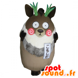 Mascotte de Komoshika, saro, animal japonais marron - MASFR26792 - Mascottes Yuru-Chara Japonaises