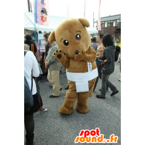 Mascotte de Kurawanko, de chien marron avec un slip blanc - MASFR26793 - Mascottes Yuru-Chara Japonaises