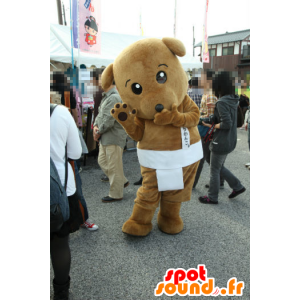 Mascot Kurawanko, bruine hond met een witte slip - MASFR26793 - Yuru-Chara Japanse Mascottes