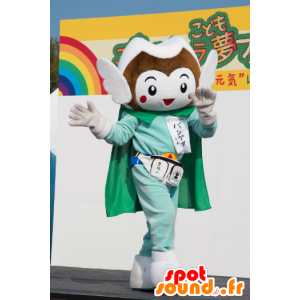 Mascot Bandai-kun, groene en witte gevleugelde cijfer - MASFR26794 - Yuru-Chara Japanse Mascottes