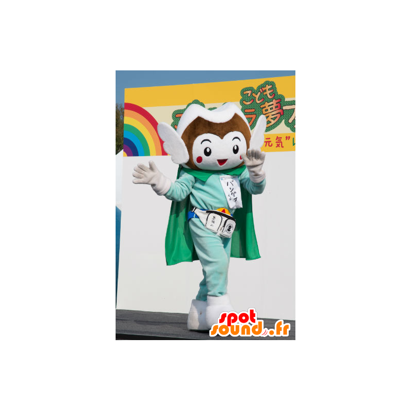 Bandai-kun mascot, green and white winged figure - MASFR26794 - Yuru-Chara Japanese mascots