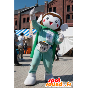 Bandai-kun mascot, green and white winged figure - MASFR26794 - Yuru-Chara Japanese mascots