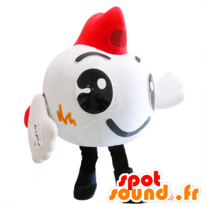 Maskot Or-chan, kæmpe hvid og rød fisk - Spotsound maskot