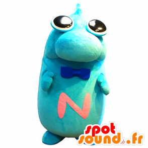 Mascotte de Nisshi, gros dinosaure bleu très rigolo - MASFR26796 - Mascottes Yuru-Chara Japonaises