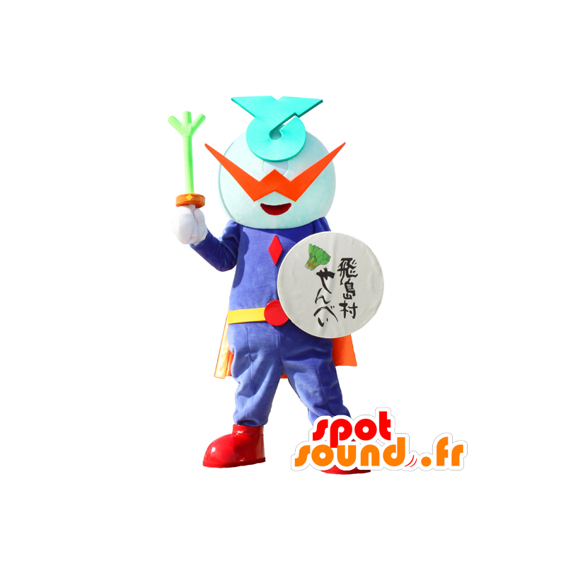 Jump mascot Shi Man, superhero, warrior - MASFR26799 - Yuru-Chara Japanese mascots