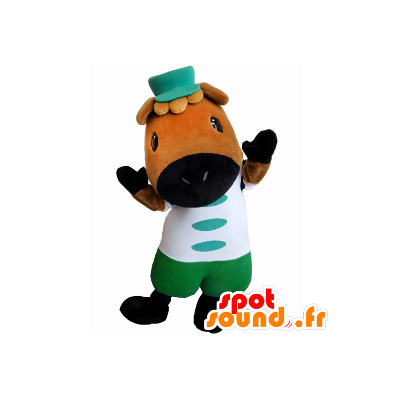 Mascot Nonsuke, ruskea ja musta hevonen - MASFR26800 - Mascottes Yuru-Chara Japonaises