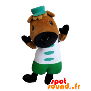 Mascotte de Nonsuke, cheval marron et noir - MASFR26800 - Mascottes Yuru-Chara Japonaises
