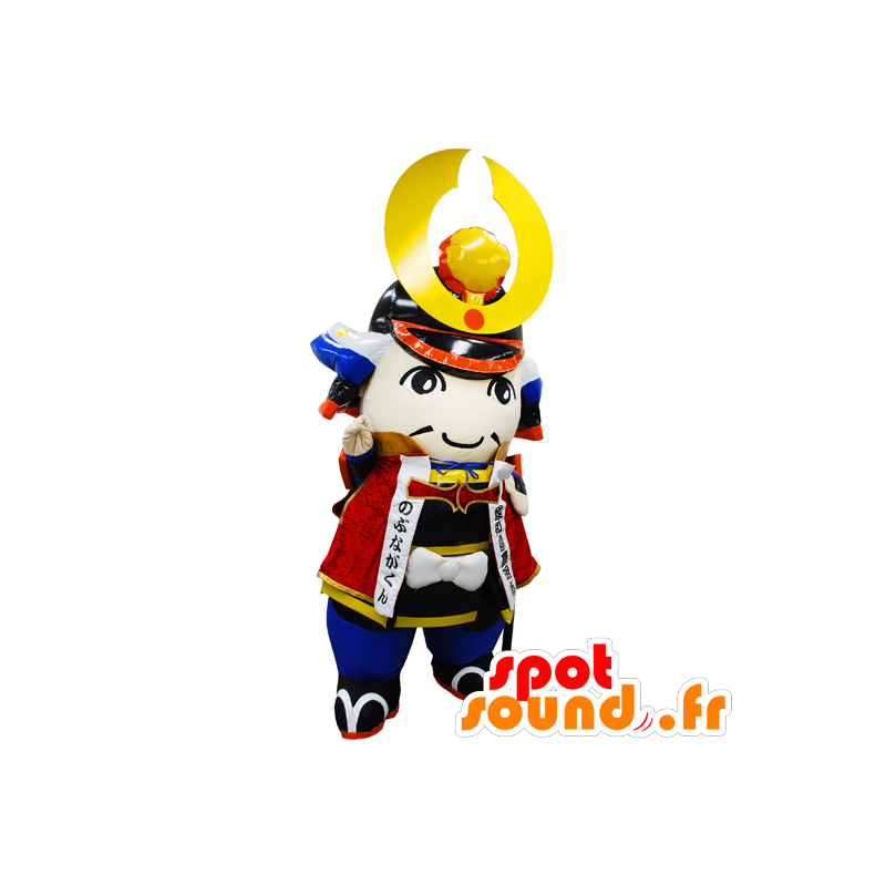 Nobunaga kun μασκότ πολεμιστής με ένα πολύχρωμο πανοπλία - Ιαπωνικές μασκότ Yuru-Chara - MASFR26801 - SpotSound.fr