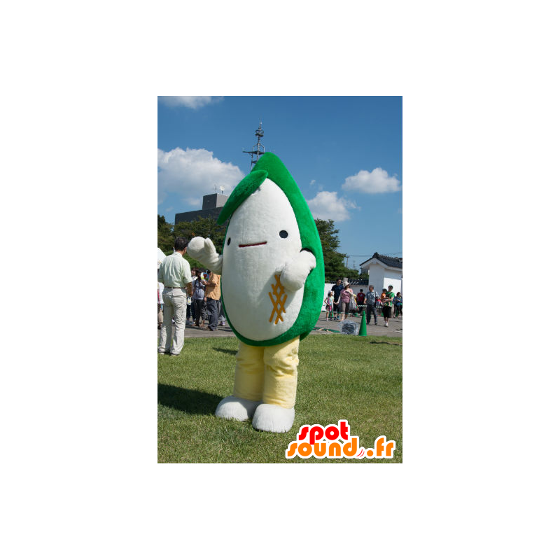 Mascot Sasaki, grønn og hvit mann - MASFR26803 - Yuru-Chara japanske Mascots
