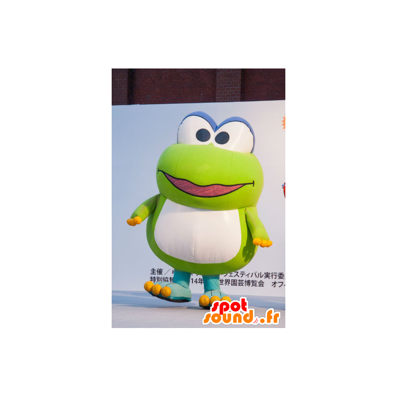 Mascot Hama Byun, iso vihreä sammakko, erittäin hauska - MASFR26804 - Mascottes Yuru-Chara Japonaises